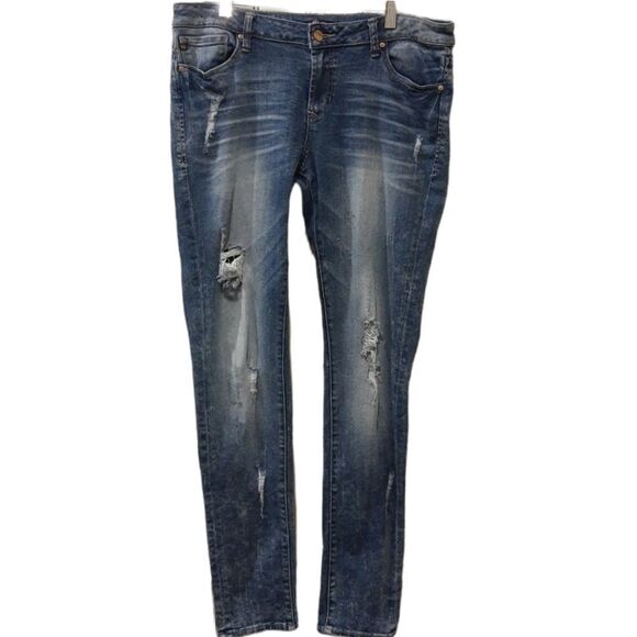 DEAR John Blue Jeans Straight Leg Size 30 Distressing - Picture 1 of 10
